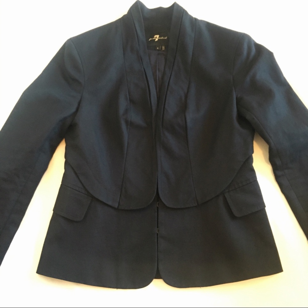 7 for all mankind Linen Double Layer black Blazer